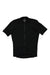 A black Mens Pro Team Midweight Short Sleeve Jersey for men, featuring a fitted design and full front zipper, is laid flat on a white background. The front appears plain, with no visible logos or patterns.