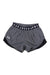 Women’s Under Armour twist athletic shorts, dark gray with black waistband and side panels