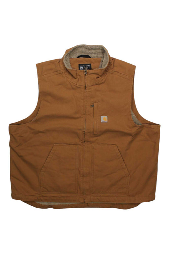 Carhartt Mens Washed Duck Sherpa-Lined Mockneck Vest Carhartt