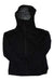 The Marmot Women's Huntley Jacket is a black hardshell with a front zipper, side pockets, and long sleeves, shown flat on a white background.