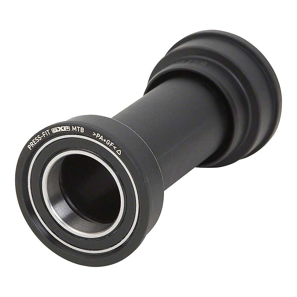 Black bottom bracket bearing unit with side cup, visible press-fit seal ring