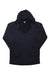 Men's dark navy hooded zip pullover with drawstring hood and front zip