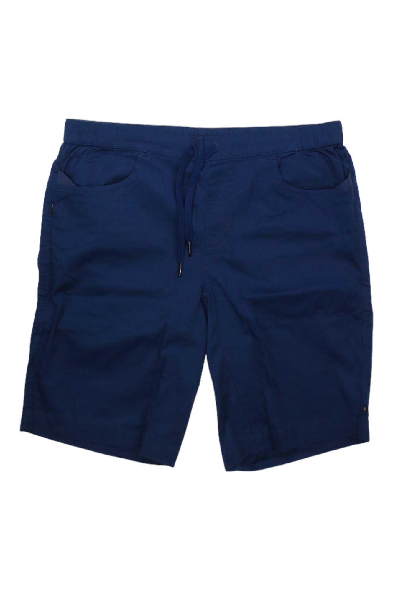 The Black Diamond Mens Notion 11 Inch Short, shown laid flat on a white background, features an elastic adjustable waist with drawstring, two front pockets, and is crafted from organic cotton.