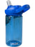 Kids water bottle with blue lid and straw, clear blue body, CamelBak logo