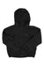 The Helly Hansen Juniors Flight Light Jacket, shown in plain black on a white background, is a lightweight outdoor jacket featuring a hood, front zipper, long sleeves, and elastic cuffs and hem.