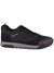 Men's trail shoe, black upper with black rubber sole and lace-up closure