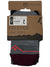 Women’s long sock in dark gray merino knit, red chevron and burgundy toe