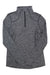 Women's grey heather quarter-zip long-sleeve performance top with stand collar