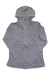 The Indyeva Womens Secco Jersey hoodie in light gray is shown on a white background. It has long sleeves, front zipper, side pockets, UPF 30 sun protection, moisture-wicking fabric, relaxed fit, and crossed sleeves at the hem.