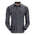Simms long-sleeve plaid button-up shirt, dark charcoal check