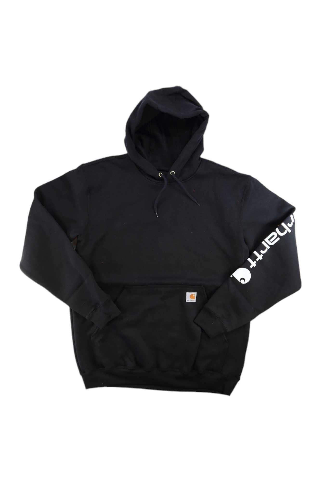 Carhartt Mens Midweight Signature Sleeve Logo Hooded Sweatshirt