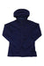 The Mens Ramble Component 3-in-1 Jacket in navy blue is a full-zip, hooded waterproof jacket with long sleeves, side pockets, and subtle seam detailing—perfect for outdoor adventures. Shown laid flat on a white background.