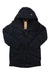 An Indyeva Womens Ayaba Simplified Jacket in black, featuring a hood, is laid flat on a white background.