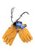 Lined waterproof ski gloves in golden with knit wrist cuff and leather palm
