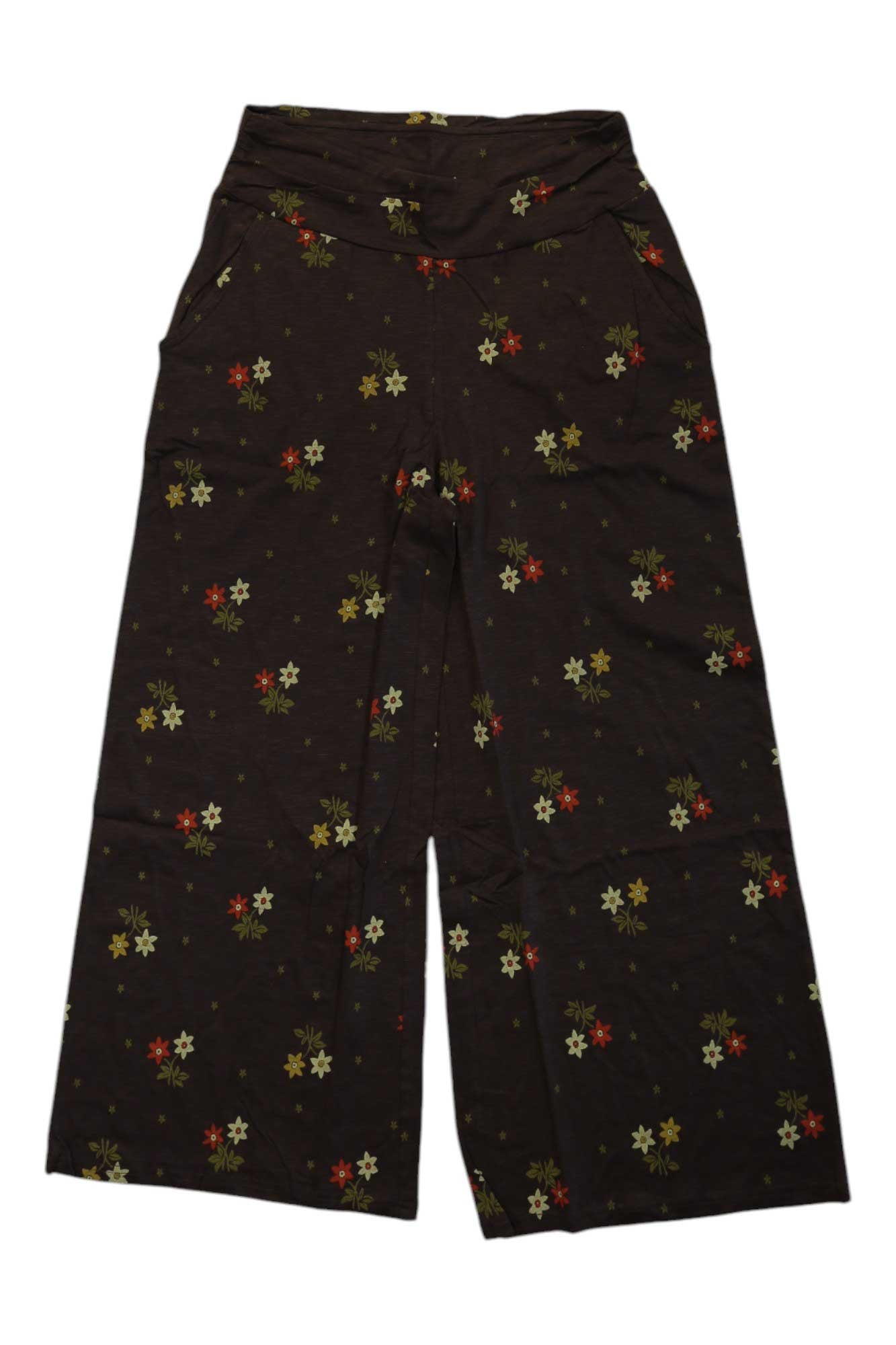 Toad & Co Chaka wide-leg pants in black with multicolor star print, high waist