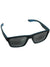 Maui Jim The Flats sunglasses, black wayfarer-style with teal trim and dark grey lenses