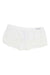 Women’s boy leg brief in solid white, flat lay front view