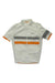 The Rapha Brevet Lightweight Jersey is a white short-sleeve cycling top with orange and gray chest stripes, front zipper, and Rapha logo—perfect technical apparel for style and comfort on every ride.