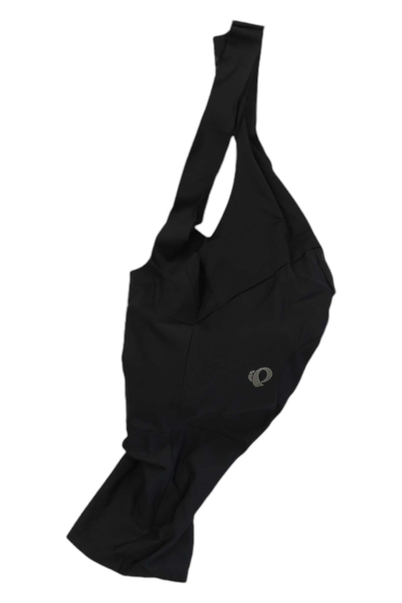 A pair of black Attack Bib Shorts with a comfortable chamois pad and shoulder straps, featuring a small gray logo on the side, displayed on a white background.