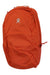 The Hydro Flask 14L Down Shift Hydration Pack is a bright orange backpack with a zipper pocket and white Hydro Flask logo, ideal for carrying bike essentials. It's shown against a plain white background.