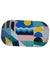 The GoggleSoc Protective Goggle Cover is a rectangular, eco-friendly cover with rounded edges and an abstract geometric design—showcasing arches, waves, stairs, circles, and bold shapes in blue, yellow, pink, green, and black.