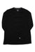 Men's long-sleeve crewneck tee, black with small chest logo and folded fit