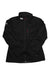 The Helly Hansen Womens Crew Midlayer Jacket is a black, waterproof jacket with long sleeves, a front zipper, a chest pocket with a red zipper, and the HH logo on the collar. It features a simple and functional design.
