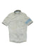 The Rapha Men's Super Lightweight Jersey is a white, short-sleeve cycling jersey with a light blue armband on the left sleeve, a front zipper, and grey trim on the collar and sleeve edges.