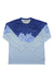 Men's long-sleeve fishing top, dark & light blue, wave graphic on front
