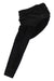 Women's crop leggings, black, diagonal view with gathered waistband and slim leg