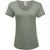 Women’s agave green scoop-neck short-sleeve T-shirt, tag at neckline.