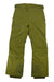 The olive green Womens Refuge Pant features reinforced cuffs, zippered pockets, button closure, articulated knees, and adjustable waistband tabs. Made with NanoPro waterproof fabric, these pants are durable for hiking or skiing.