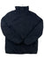 Men's insulated zip-up jacket, black shell with stand collar and long sleeves