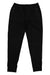 SAXX Mens Trailzer Jogger: black men's joggers with an elastic waistband, drawstring, and zippered side pockets, shown flat on a white background. Made from recycled polyester for hiking or daily comfort.