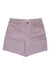 Carve Designs Womens Oahu Hi Rise 6 Inch Short in light purple corduroy features a frayed hem, front and back pockets, metal rivets, belt loops, and button-zip closure—crafted from organic cotton for relaxed summer days.