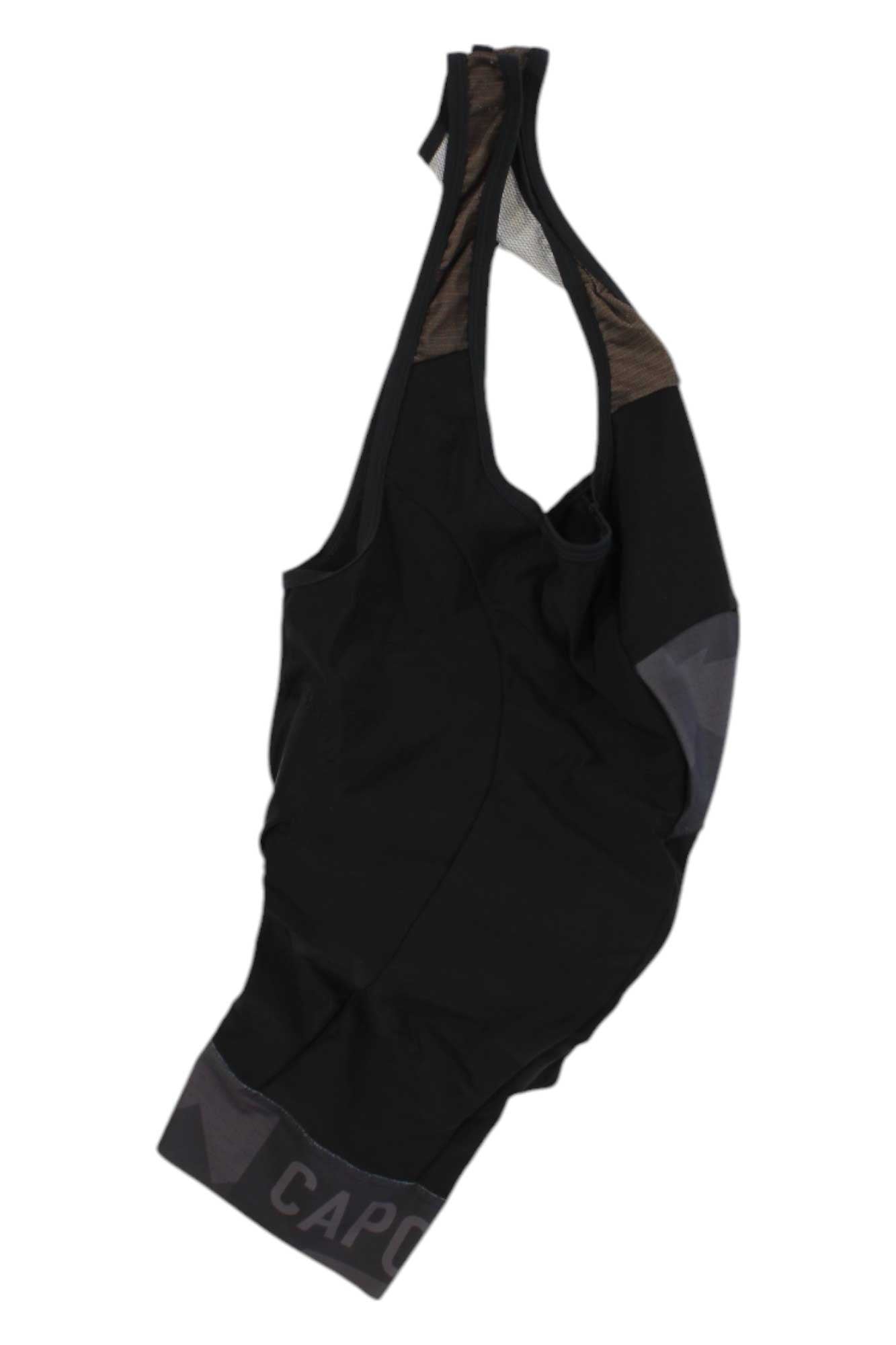 Capo men's bib cycling shorts, black with gray accents and CAPO logo