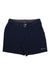 Womens navy shorts with front zip, belt loops, and Montane logo on right leg