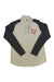 Women’s Pureull zip-neck top in cream with black panels, half-zip neck, chest logo