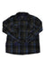The KAVU Mens Buffaroni Shirt is a long-sleeve button-up with a blue, green, and black plaid pattern, two chest pockets, and a collar, shown laid flat on a white background.