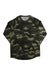 The BN3TH Mens Glacier Creek Merino Crew Tee is a moisture-wicking men’s baselayer long-sleeve shirt featuring a green and brown camouflage pattern, shown laid flat on a white background.