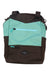 The Sherpani Womens Camden Backpack is brown and teal, made from vegan recycled materials, and features a zipper pocket plus the signature Sherpani logo.