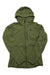 The Black Diamond Women's Alpine Start Hoody Jacket, in olive green, features a front zipper, long sleeves, a small left-chest logo, and weather-resistant construction. The lightweight shell is displayed flat on a white background.