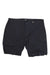 A pair of Houdini Womens Liquid Rock Shorts in black with a button and zipper closure, front pockets, and belt loops, displayed flat on a white background.