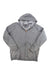 The Carhartt Men's Midweight Hooded Zip Front Sweatshirt in light gray features long sleeves and a zip-up hood, shown flat on a white background. This sweatshirt offers everyday comfort and style.