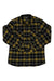 The Mammut Mens Alvra LS Shirt is an organic cotton long sleeve button-up with a black, yellow, and white plaid pattern, two chest pockets, and a small logo on the left pocket. Shown here laid flat.