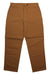 The Carhartt Mens Washed-Duck Work Dungaree Pant, crafted from durable cotton duck fabric with button and zipper closure, belt loops, and front pockets, is laid flat on a white background.