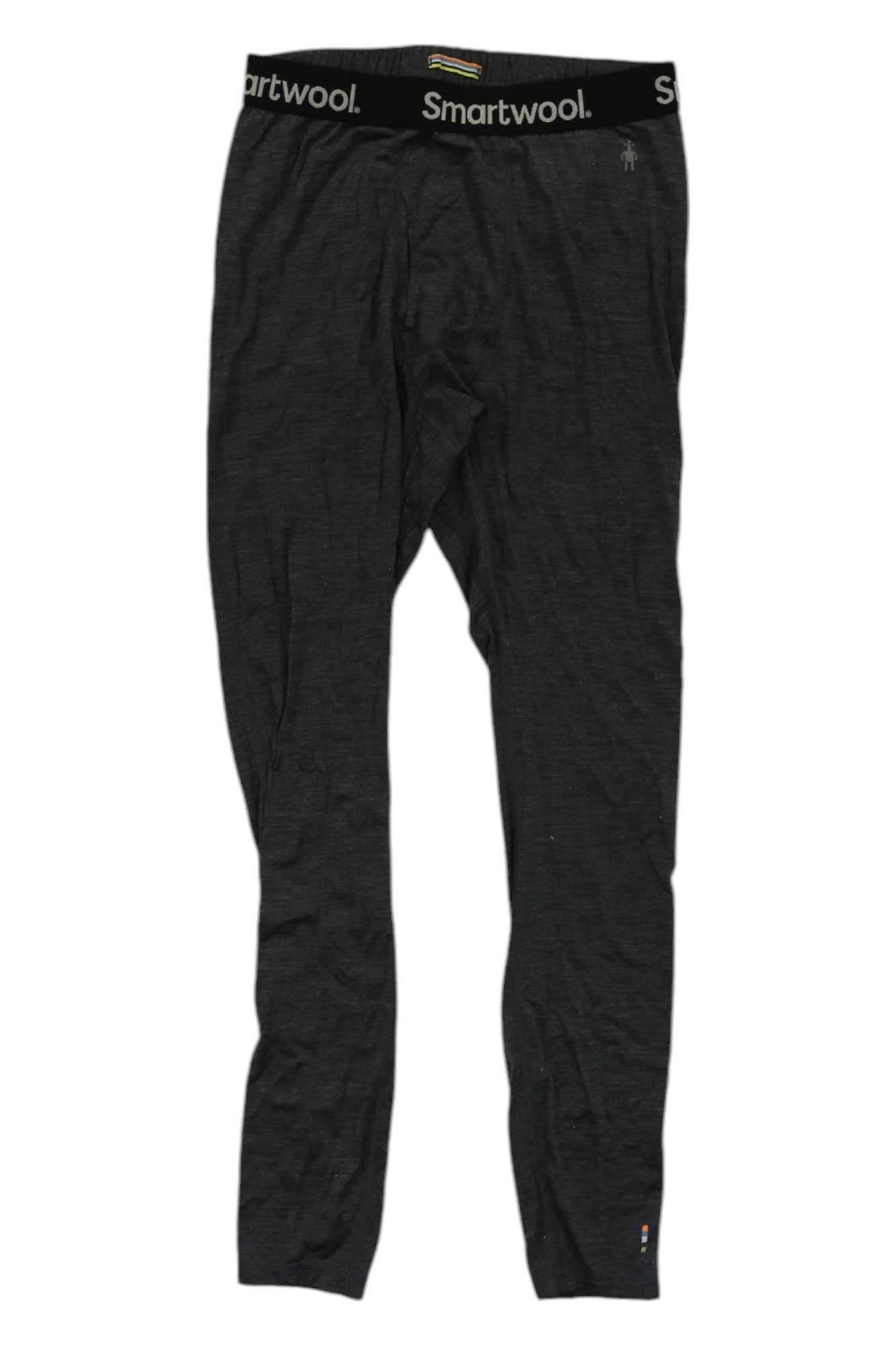 Men's merino base layer leggings, dark grey, elastic waistband