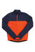 Men's thermal cycling jersey, navy and orange color-block full-zip jacket