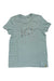 Women's crewneck T-shirt, teal heather, short sleeves, sparkly number graphic