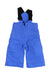 Obermeyer Boys Volt Pant ski pants in bright blue with waterproof fabric, black adjustable suspenders, multiple pockets, and reinforced knees, shown flat on a white background.